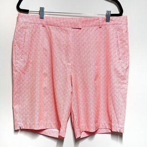 Lady Hagen Shorts Women's Size 14 Coral Geometric Tropical 10" NEW G18